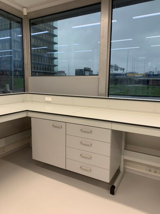 Furniture in the lab spaces, Paalbergweg 2-4 Amsterdam