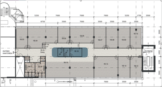 Lay-out offices First Floor, Paalbergweg 2-4, Amsterdam
